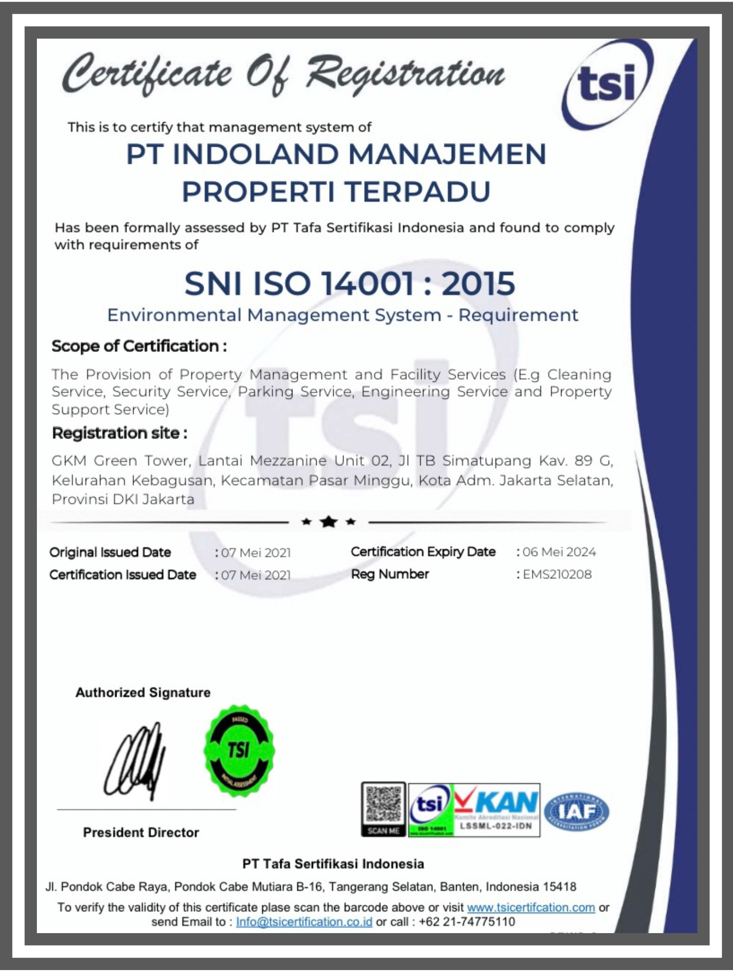 ISO 14001 : 2015 Indoland
